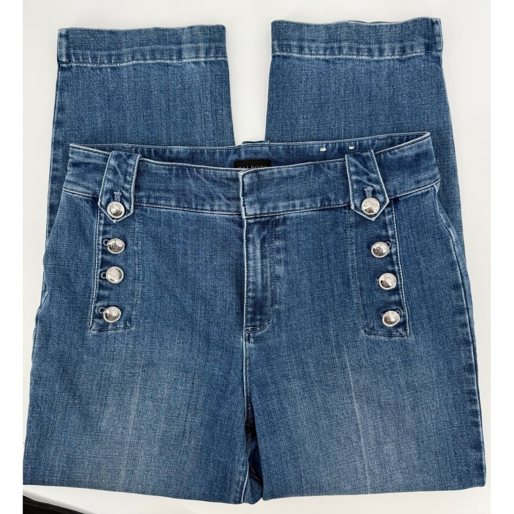Talbots Sailor Jean Womens 8 Medium Wash High Rise Straight Leg Cropped Denim